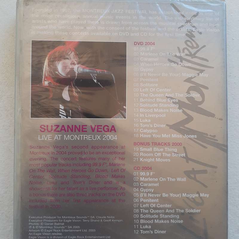 Suzanne Vega - Live At Montreux 2004 [DVD + CD] (2006)  *NEW, sealed