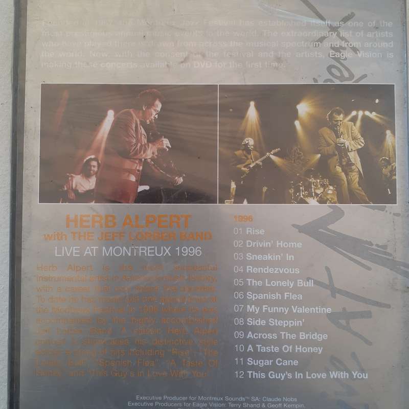 Herb Alpert - Live At Montreux 1996 [DVD] (2006)  *NEW, sealed