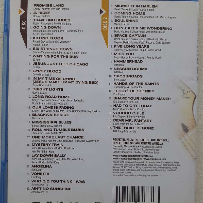 Crossroads: Eric Clapton Guitar Festival 2010 - Various Artists [2x Blu-ray]    [D]