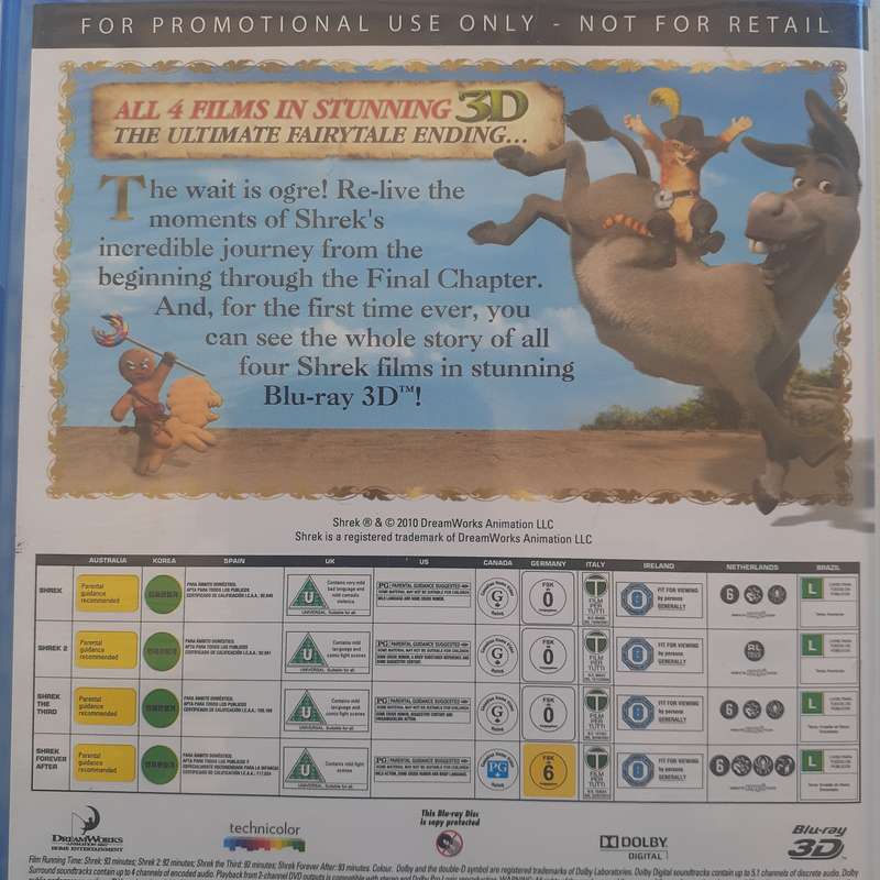 Shrek 3D The Complete Collection [4 Disc 3D Blu-ray] (PROMO)
