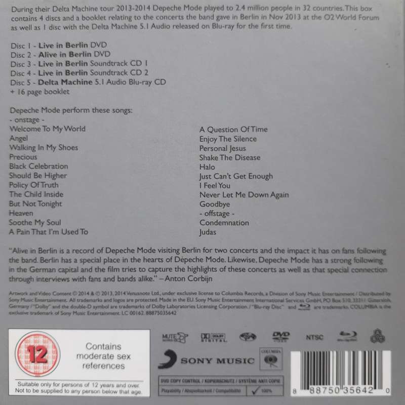 Depeche Mode - Live In Berlin (A Film By Anton Corbijn) [5 Disc Box Set] (2014)