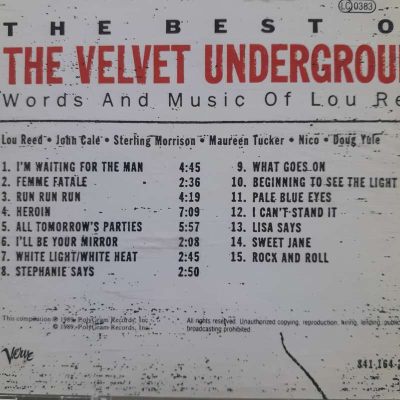 The Velvet Underground - The Best Of The VU (Words And Music Of Lou Reed) [Import CD] (1989)