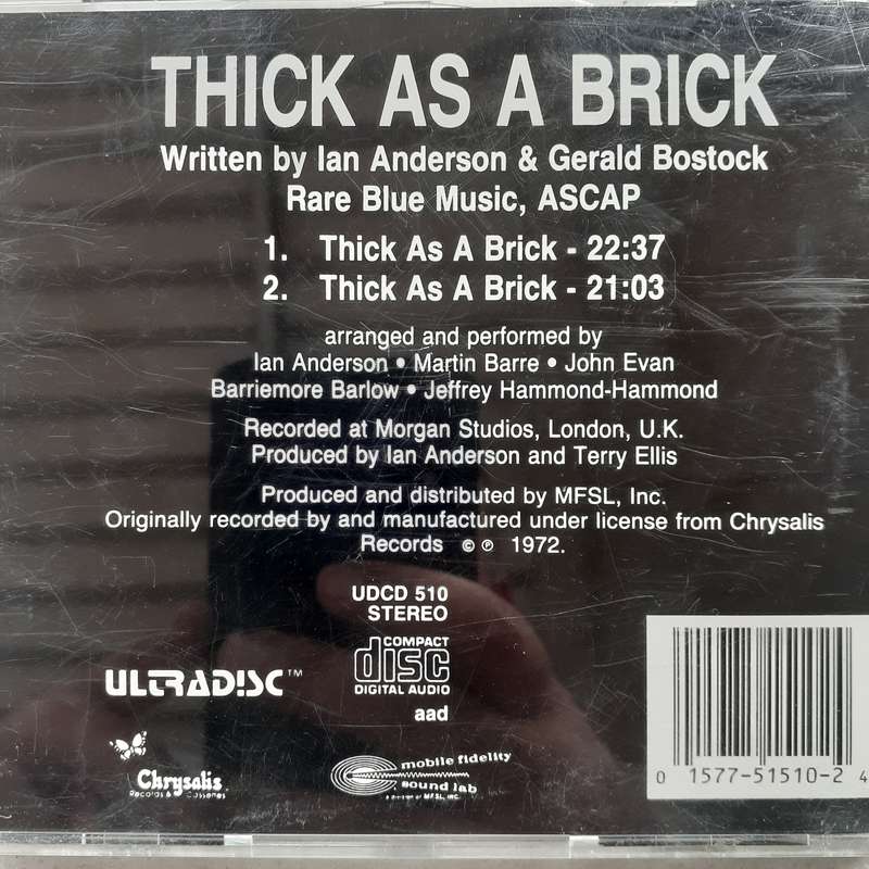 Jethro Tull - Thick As A Brick [24 KT Gold CD Original Master Recording] (1972/re1988)