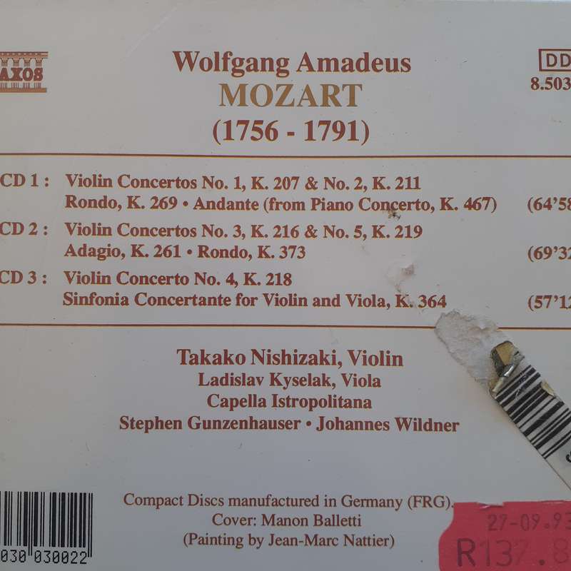 Mozart - Violin Concertos 1-5 [3 CD Box]
