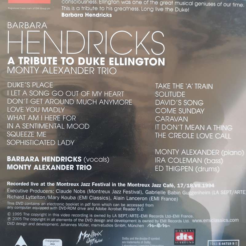 Barbara Hendricks / Monty Alexander Trio - A Tribute To Duke Ellington [DVD] (2005)