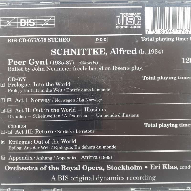 Schnittke, Orchestra Of The Royal Opera, Stockholm, Klas - Peer Gynt (2CD) (1994)