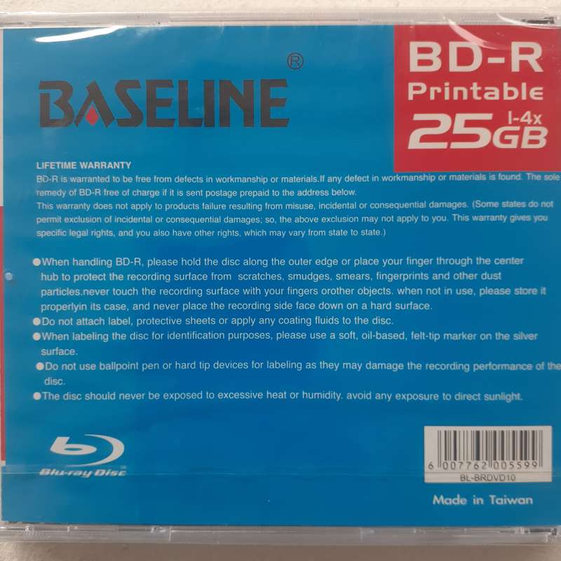 Baseline Blu-ray Disc BD-R Printable 25GB