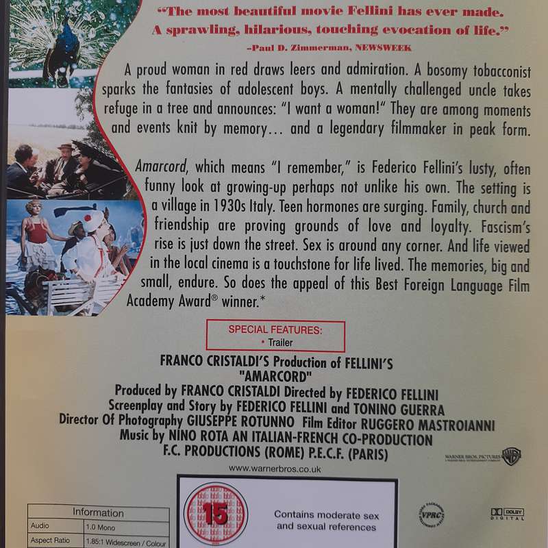 Amarcord (A Federico Fellini Film) [DVD Movie] (1973)