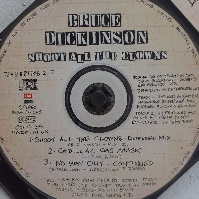 Bruce Dickinson - Shoot All The Clowns [2 CD Import single] (1994)    [D]