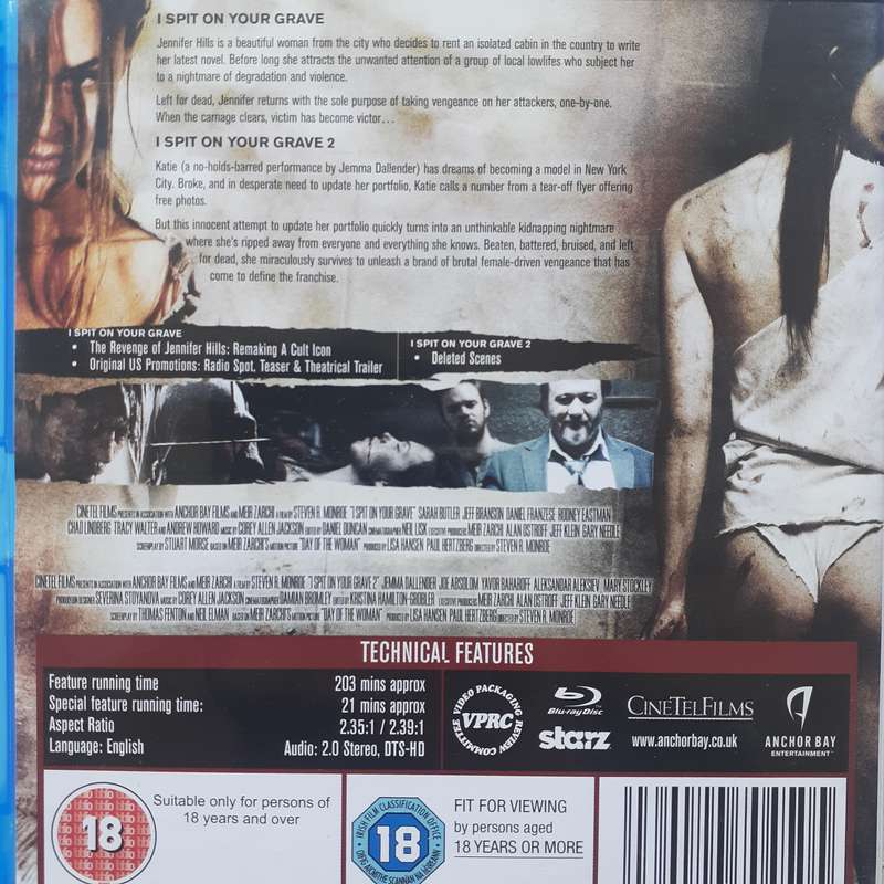 I Spit On Your Grave (1 & 2) [2 Disc Blu-ray Movie]