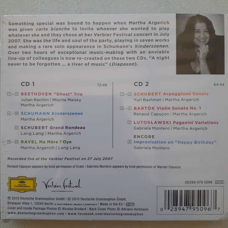 Martha Argerich / Bashmet.... - Carte Blanche / Verbier Festival (2CD Import) (2015)   [D]