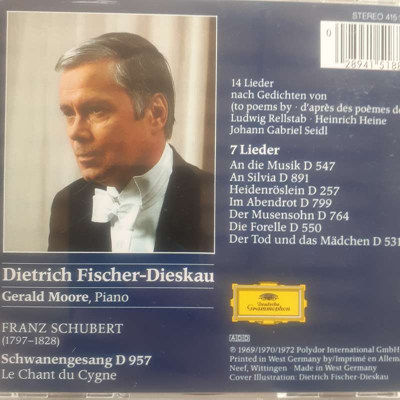 Schubert / Dietrich Fischer-Dieskau / Gerald Moore - Schwanengesang  7 Lieder [Import CD]