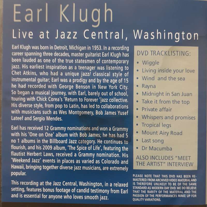 Earl Klugh - Live At Jazz Central, Washington [DVD]