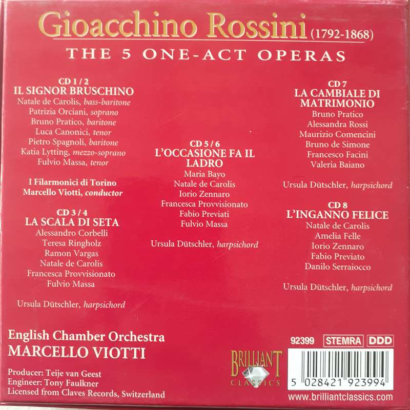 Rossini, English Chamber Orchestra, Marcello Viotti - The Five One-Act Operas [8 CD Box Set]