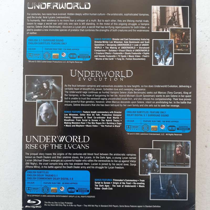 Underworld Trilogy [3 Disc Blu-ray Movie Box Set]