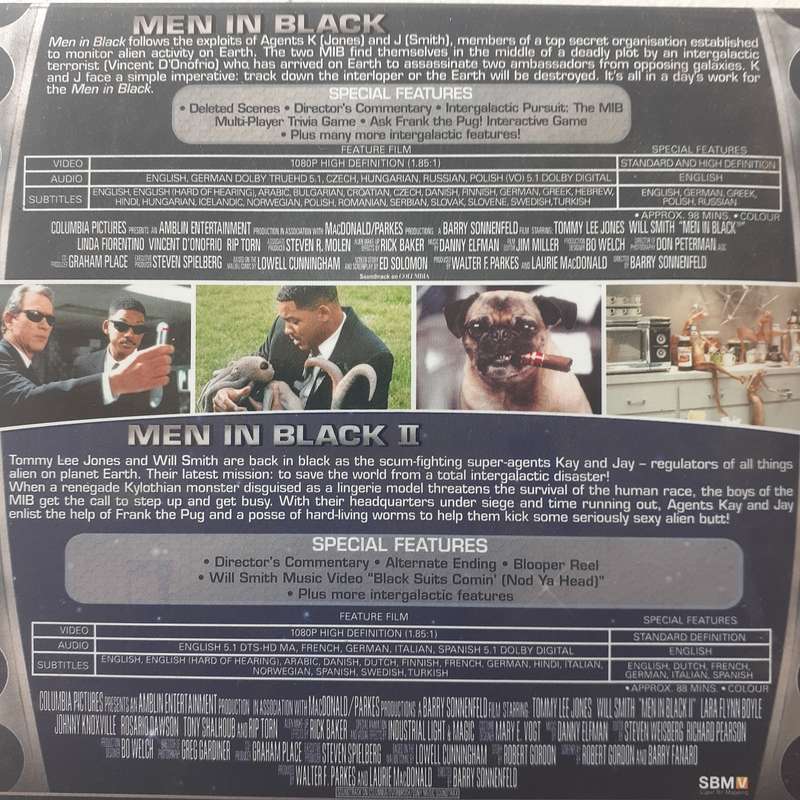 Men In Black Double Pack - Smith / Jones / Brolin [2 Disc Blu-ray Movie - MiB & MiB II]