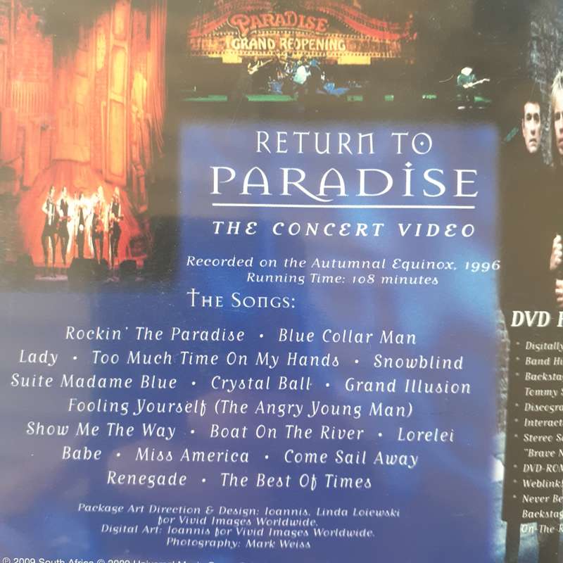 Styx - Return To Paradise [DVD] (1999)