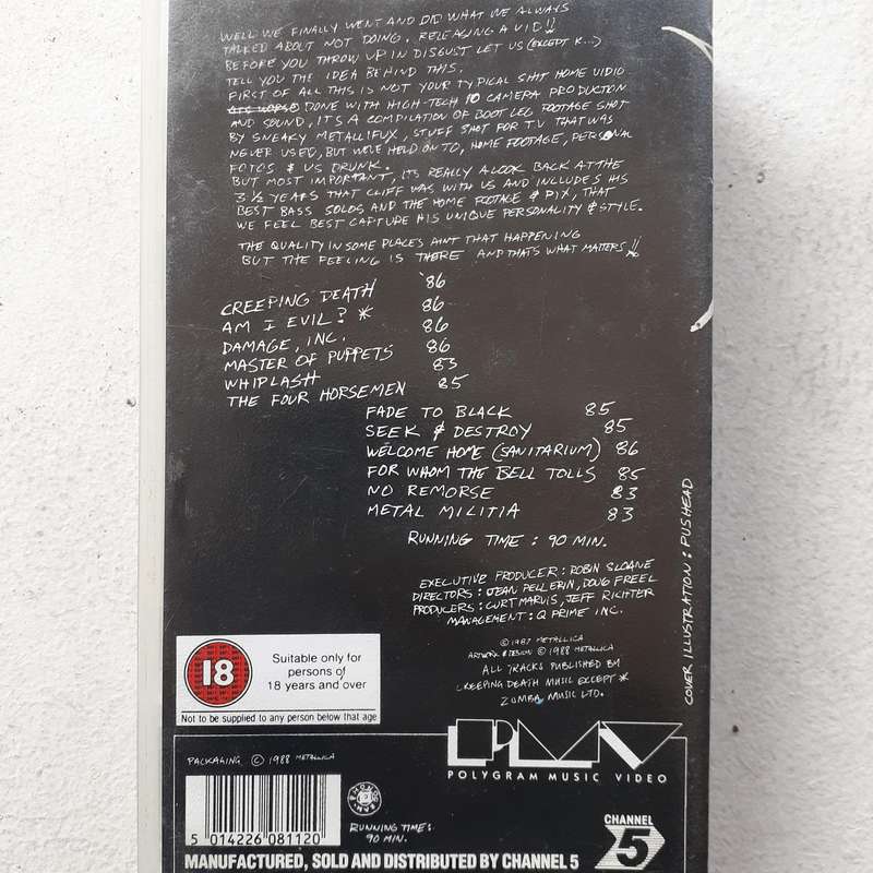 Metallica - Home Vid - Cliff 'Em All! [VHS VIDEO CASSETTE] (1988)