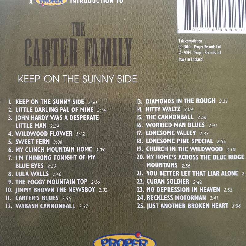 The Carter Family - A Proper Introduction To The Carter Family: Keep On The Sunny Side (2004)