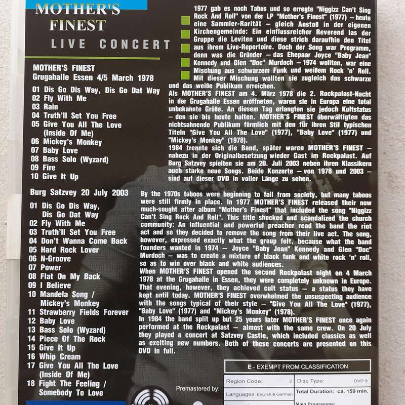 Mother's Finest - At Rockpalast (Live) [DVD] (2004)