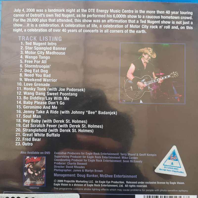 Ted Nugent - Motor City Mayhem (The 6,000th Concert) [Blu-ray] (2009)