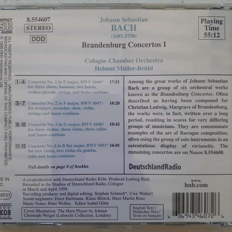 Bach / Cologne Chamber Orchestra - Brandenburg Concertos I [Import CD]