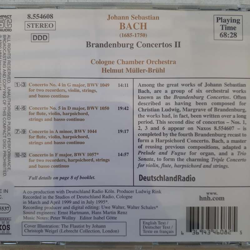 Bach / Cologne Chamber Orchestra - Brandenburg Concertos II [Import CD]