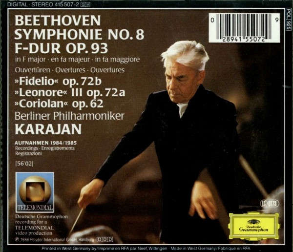 Beethoven / Karajan / Berliner Philharmoniker - Symphonie No. 8 (CD)