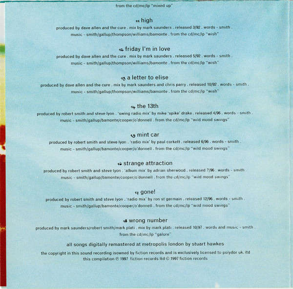 The Cure - Galore (The Singles 1987-1997) [Australian Import CD] (1997)