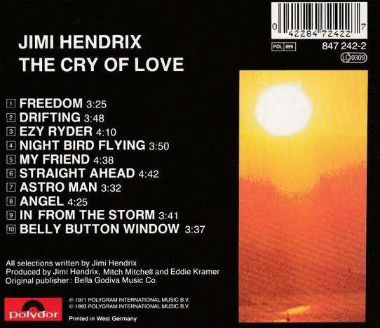 Jimi Hendrix - The Cry Of Love [Import CD] (1971/re1993)