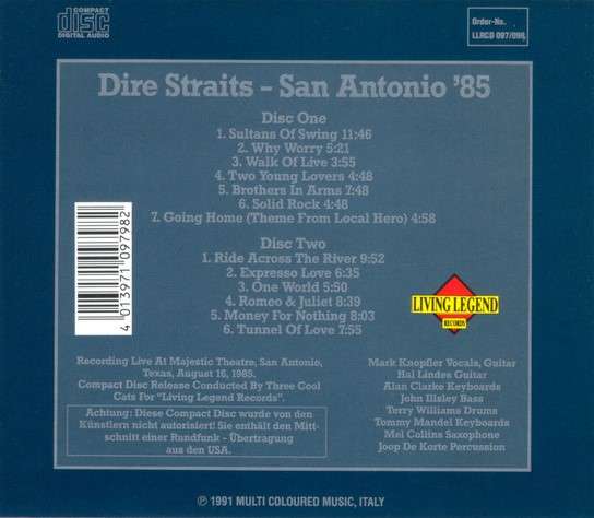 Dire Straits - San Antonio '85 (2CD)  [Unofficial Live] (1991)