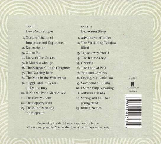 Natalie Merchant - Leave Your Sleep [2CD Mediabook] (2010)