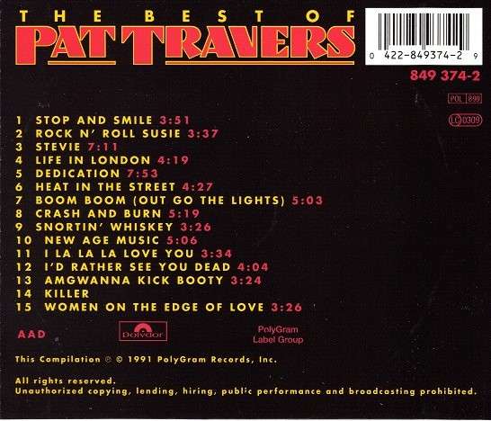 Pat Travers - The Best Of Pat Travers [Import CD] (1991)   *Blues/Rock