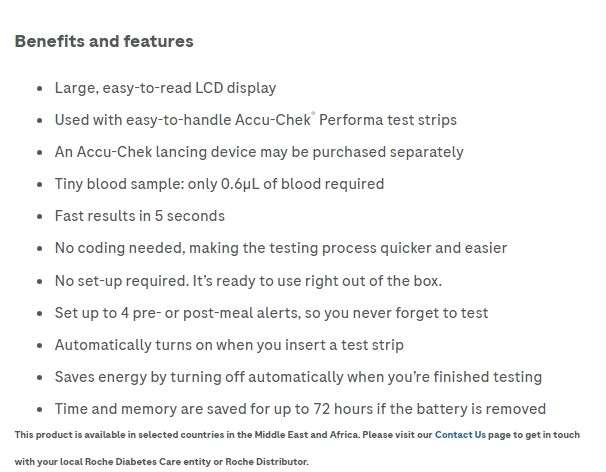 Accu-Chek Performa Glucose Test Kit.