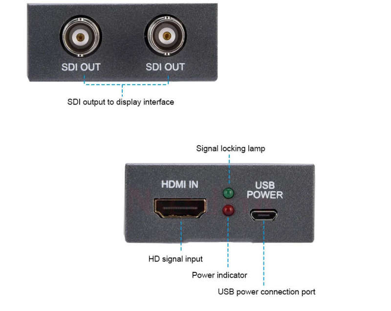 4K HDMI to SDI with Power adapter Mini 3G HD SD-SDI Video Micro Converter Adapter with Audio