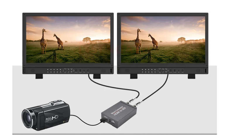4K HDMI to SDI with Power adapter Mini 3G HD SD-SDI Video Micro Converter Adapter with Audio