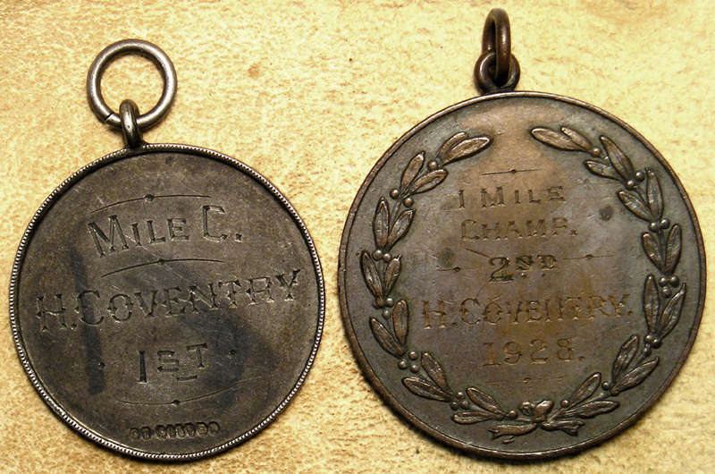 University of Cape Town Athletic Club: Pair of Award Medals: 1927 1st Silver & 1928 2nd Bronze
