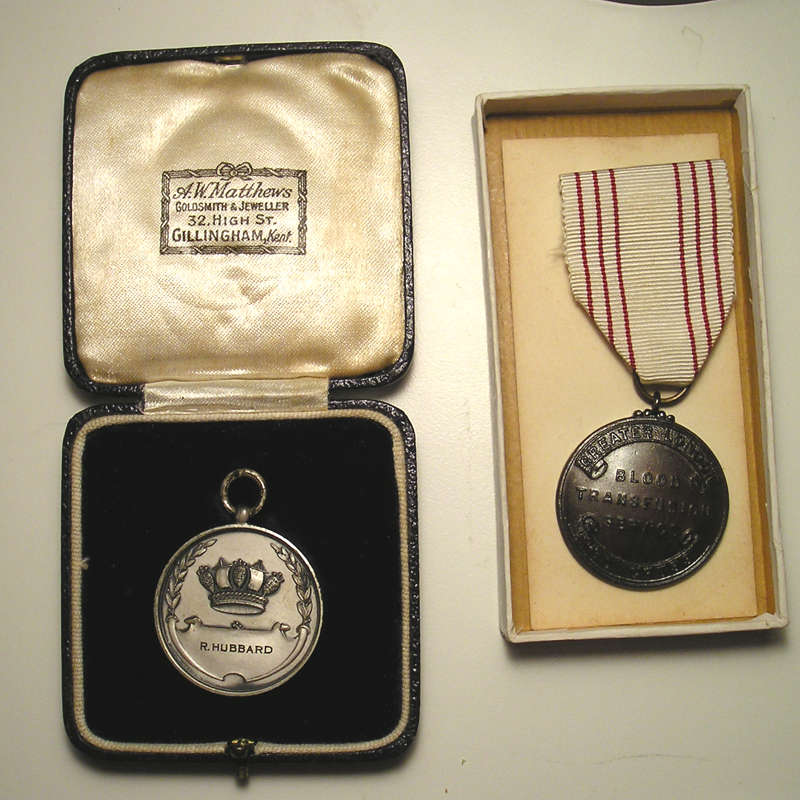 Royal Navy Efficiency Medal & British Red Cross Blood Transfusion Medal to R.J. Hubbard