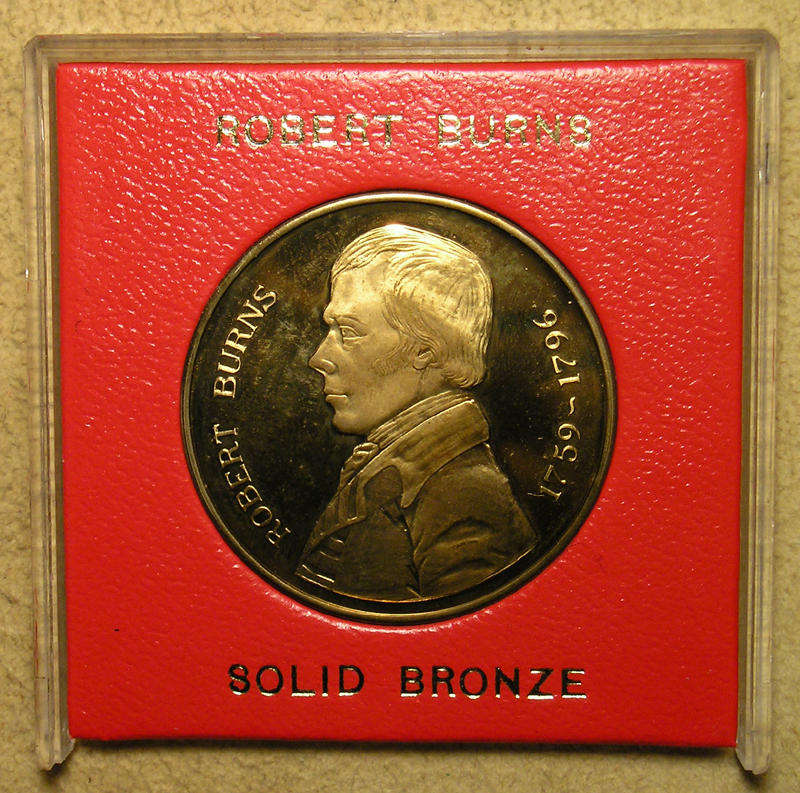 Robert Burns (1759-1796) Scottish Poet Memorial Medal