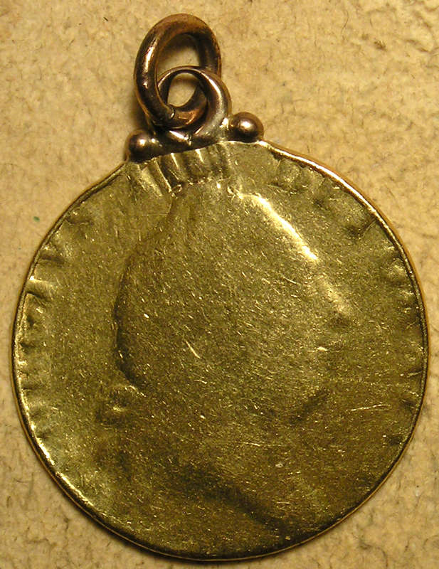 Great Britain: 1787-1799 Gold Spade Guinea of King George III Pendant Mounted * Worn *