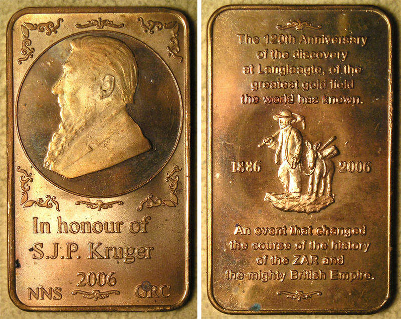 Paul Kruger / 120th Anniversary of the Discovery of Gold in the ZAR Medal