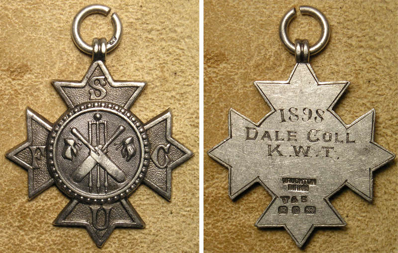 1898 Silver Medal from Free State Cricket Union to Dale College, King William's Town