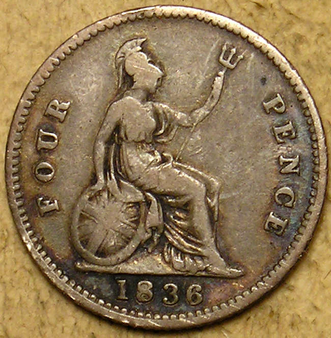 Great Britain: 1836 King William IIII Silver Groat (4 Pence)