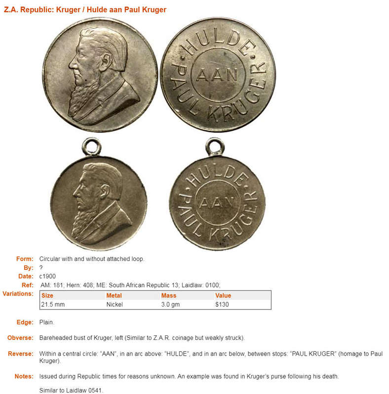 Z.A. Republiek: c1900 Kruger / Hulde aan Paul Kruger Medal