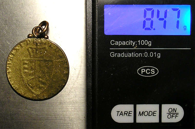 Great Britain: 1787-1799 Gold Spade Guinea of King George III Pendant Mounted * Worn *