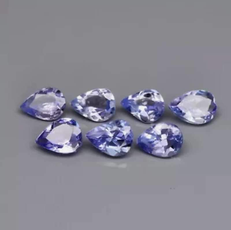 7 Piece Lot 1.04ct t.w Pear Cut Natural Violet Blue Tanzanite - Your bid is for all 7 pieces