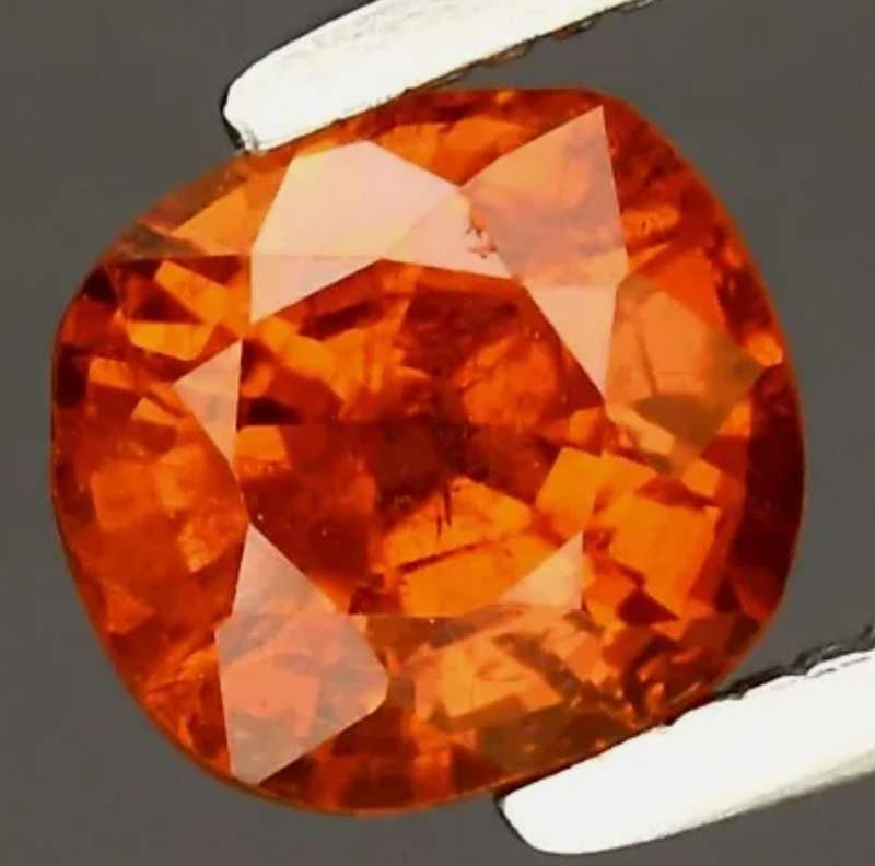 Stunning! 5.2x4.8mm Cushion Cut Natural Orange Spessartite Garnet