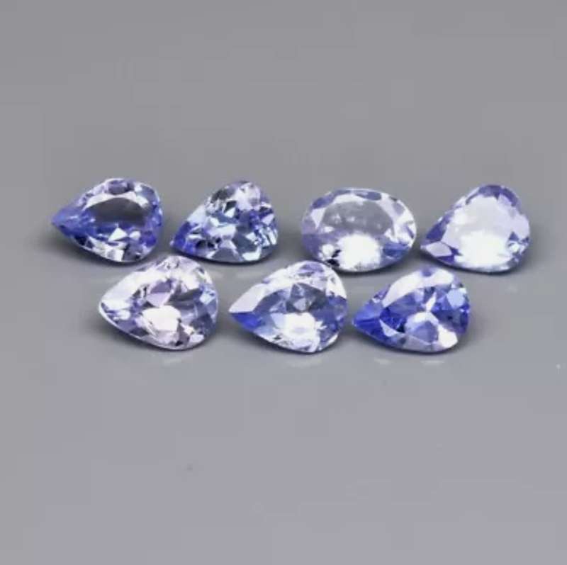 7 Piece Lot 1.05ct t.w Pear and Oval Cut Natural Violet Blue Tanzanite -Your bid is for all 7 pieces