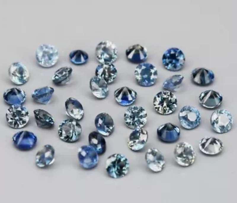 Stunning! 35pcs Lot 1.07ct t.w Round Cut Green-Blue Sapphire