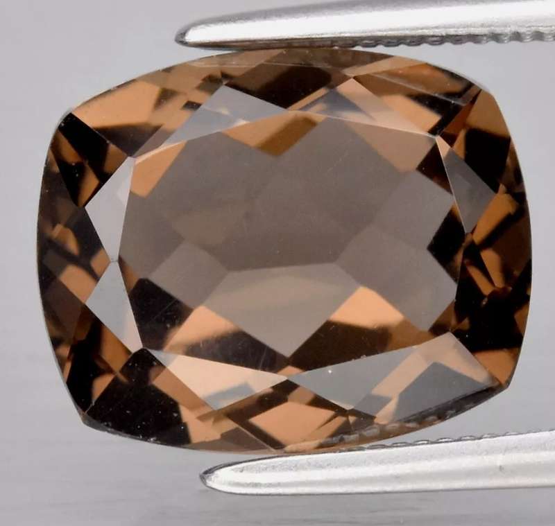 3.59ct 11x9mm Cushion Cut Natural Smoky Quartz